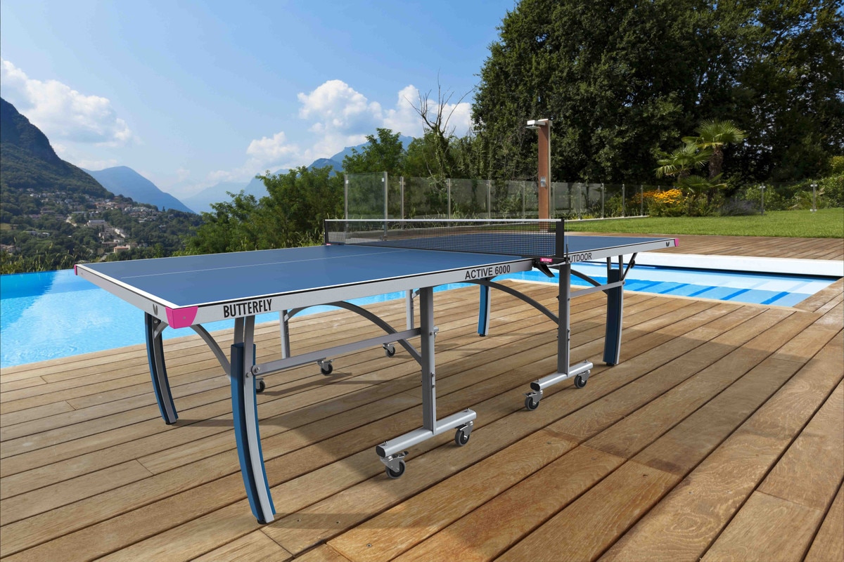 Butterfly Table Tennis Active 6000 Outdoor Table - Lifestyle Poolside